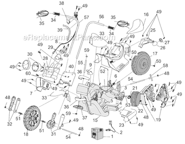 Page A Diagram and Parts List for B9784  Power Wheels Ride-On Motorcyles